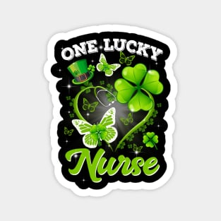 Beautiful Lucky Irish St Patricks Day Nurse Shamrock Heart Butterfly Magnet
