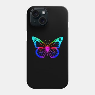 Neon Rainbow Butterfly Phone Case