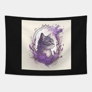 Gothic Cat Art Tapestry