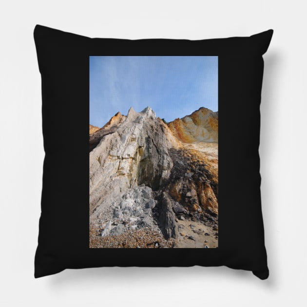 Cliffs At Alum Bay Pillow by RichardGibb