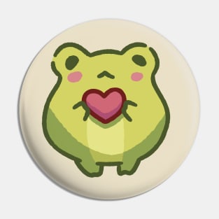 Cute frog with heart Pin