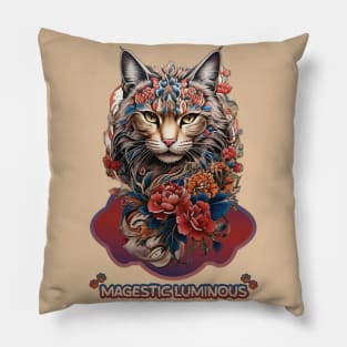 Cat and Flower Pillow