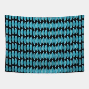 Blue Watercolor Leaf Tapestry