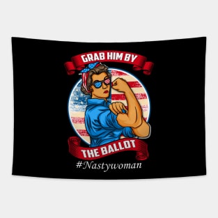 Grab Him By The Ballot Vote Democrat Vintage Nasty Woman Tee Tapestry