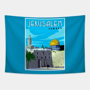 Jerusalem Israel Western Wall with The Dome Print Tapestry