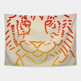 Red Tiger Animals Portrait Tapestry