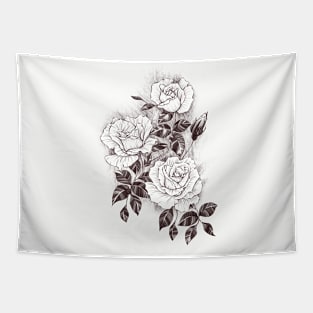 Fine Line Flower art Tapestry