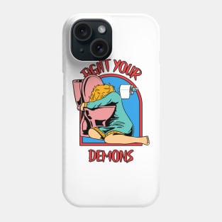 Toilet Nightmare Fight Your Demons Funny pooping Phone Case