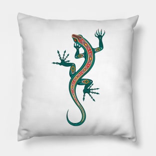 Green Lizard Pillow