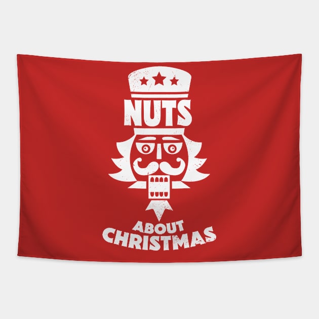 Nuts About Christmas // Funny Christmas Nutcracker Tapestry by SLAG_Creative