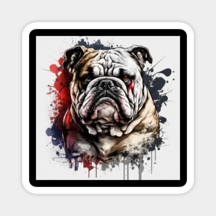 English Bulldog Portrait Animal Painting Pet Dog life Outdoors Adventure Magnet