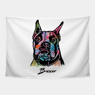 Boxer Dog - Tie Dye Color Tapestry