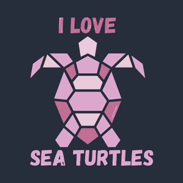 I love sea turtles - Geometric by LukjanovArt