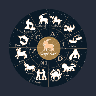 Capricorn, Zodiac, Astrology, Horoscope, Stars, Sun-and-moon. Birthday, Valentines-day, Holidays, T-Shirt