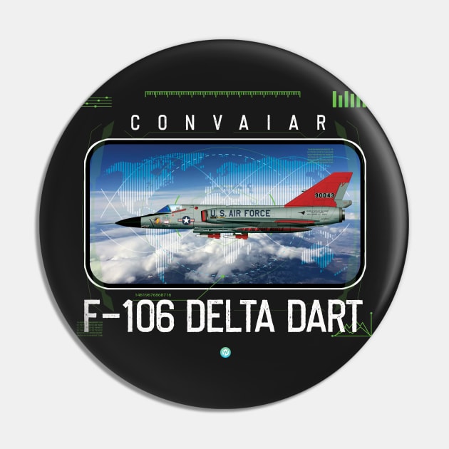 F106 Delta Dart Airforce Pilot Gift Modern Warbird Vietnam Korea War Pin by woormle