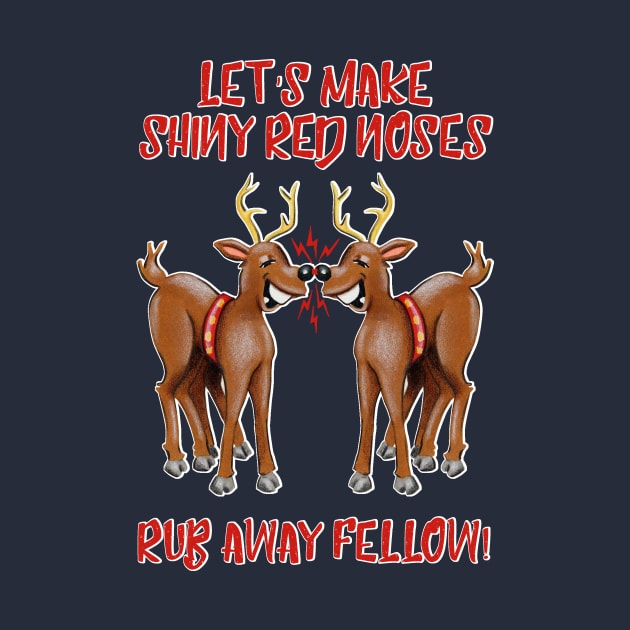 The Art of Making Red Shiny Noses - Christmas Reindeer print by Colette