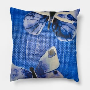 Blue Butterflies Art Pillow