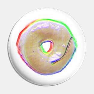 Glitchy Technicolor Donut Thing Pin