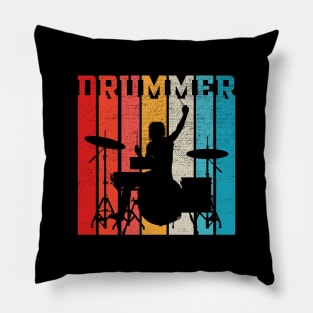 Drummer Retro Style Drum Player Pillow