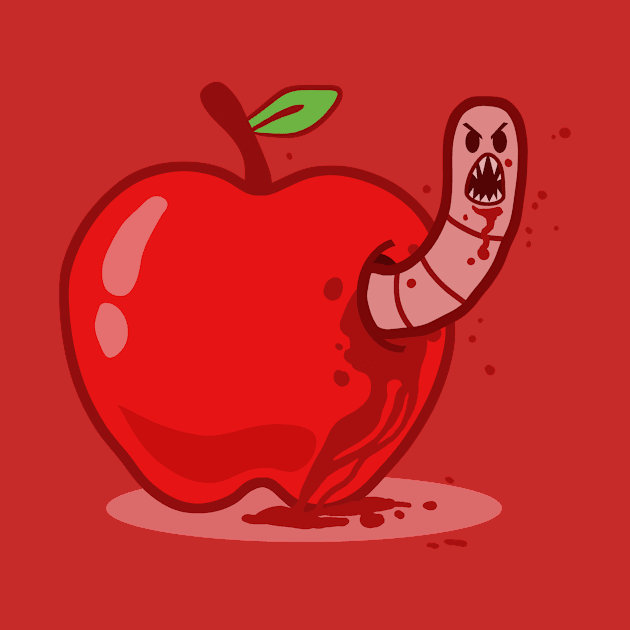 Worm vs Apple by bigbadrobot