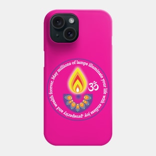 🎆❤️Happy Diwali with traditional wish, pink Phone Case