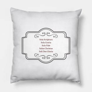 5 Solas of Reformation (White) Pillow