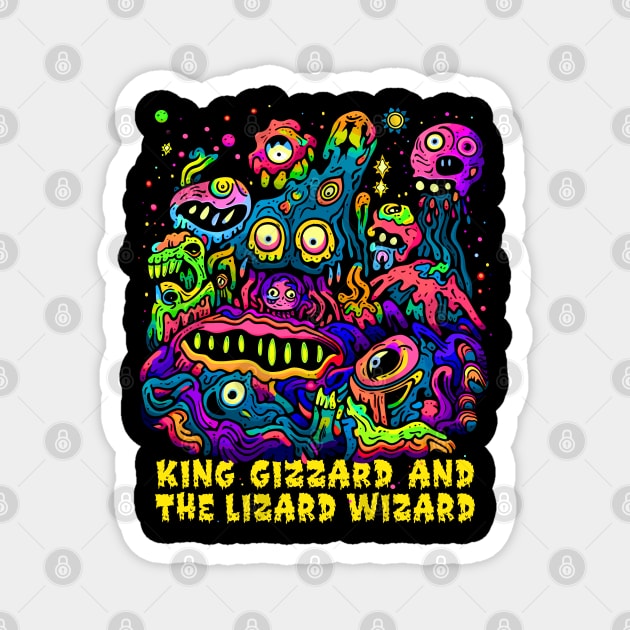 King Gizzard & The Lizard Wizard - Original Fan Art Magnet by unknown_pleasures