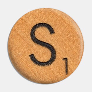 Scrabble Tile 'S' Pin