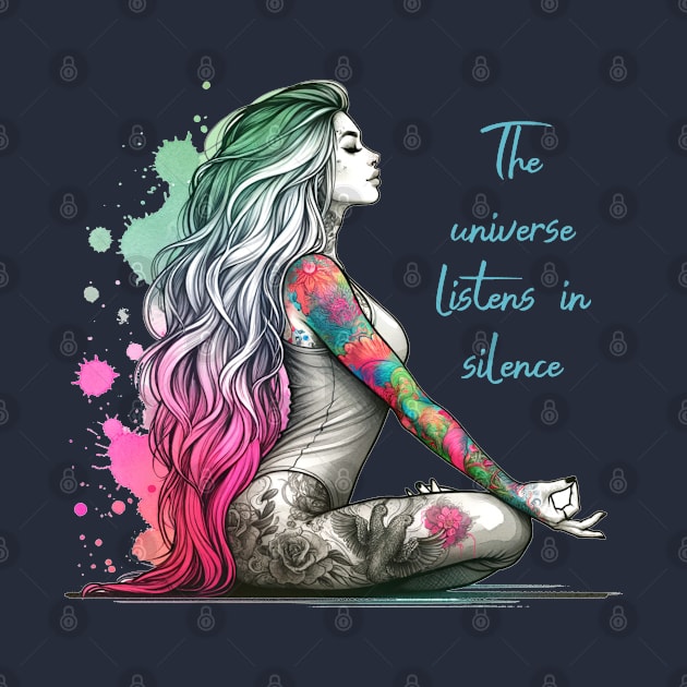 The universe listen in silence. Yoga by O.M.Art&Yoga