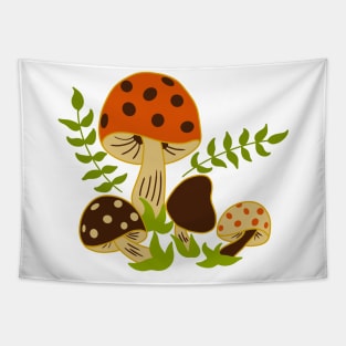 Retro Vintage Mushroom Design Tapestry