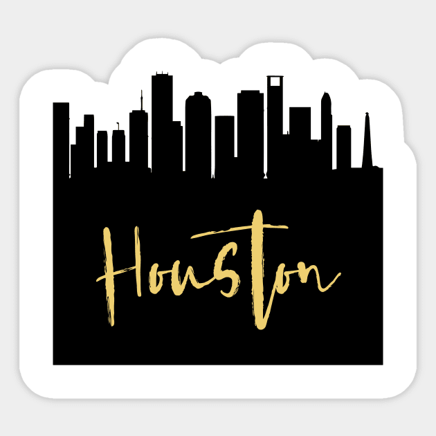 HOUSTON TEXAS DESIGNER SILHOUETTE SKYLINE ART - Houston - Sticker