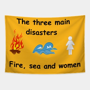 Fire, woman and sea Tapestry