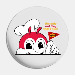 JOLLIBEE PEEKING SPICY CHICKENJOY RED FLAG PINOY STICKER Pin