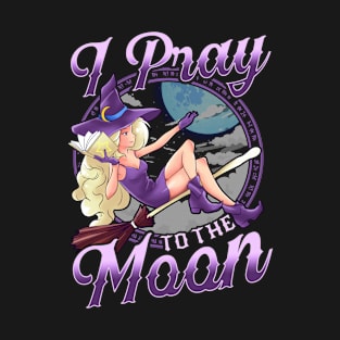 Halloween Witch I Pray To the Moon Anime Manga Vintage T-Shirt