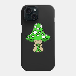 Mushroom holding a big Awareness Ribbon (Green) Phone Case