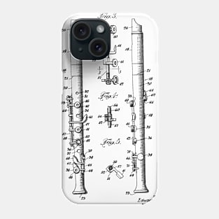 Flute Vintage Patent Hand Drawing Phone Case