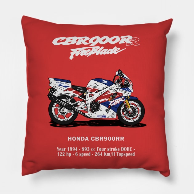 CBR900RR FireBlade Pillow by Hilmay