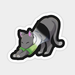 Aromantic cat stretching Magnet