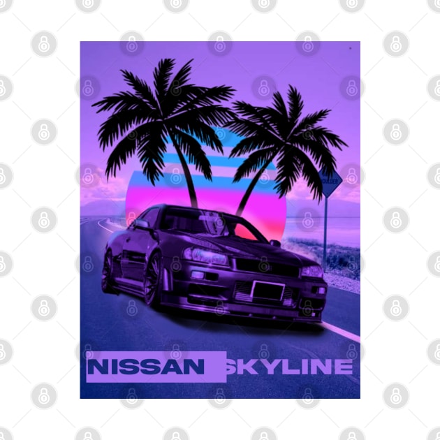 Nissan Skyline synthwave by BLUESIDE