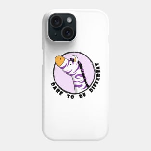 Colorful Zebra Dare to Be Different Encourage Print Phone Case