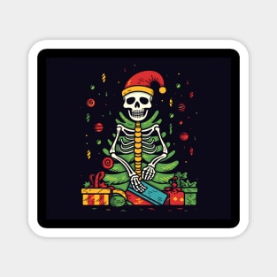 skeleton Santa Magnet