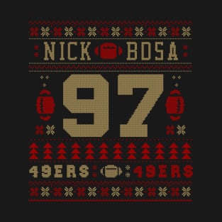 Nick Bosa Ugly Sweater Christmas Pattern T-Shirt