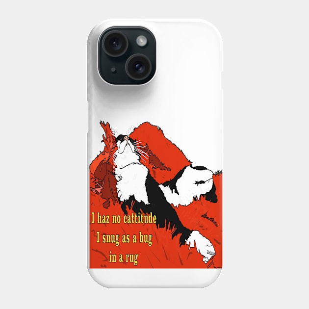 Cute Tuxedo Cat I haz no attitude  Copyright TeAnne Phone Case by TeAnne