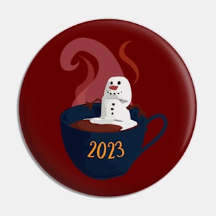 Marshmallow Snowman In Hot Cocoa Pin