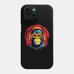 Chimp with Headphones - For Zoologists and Musicians Phone Case