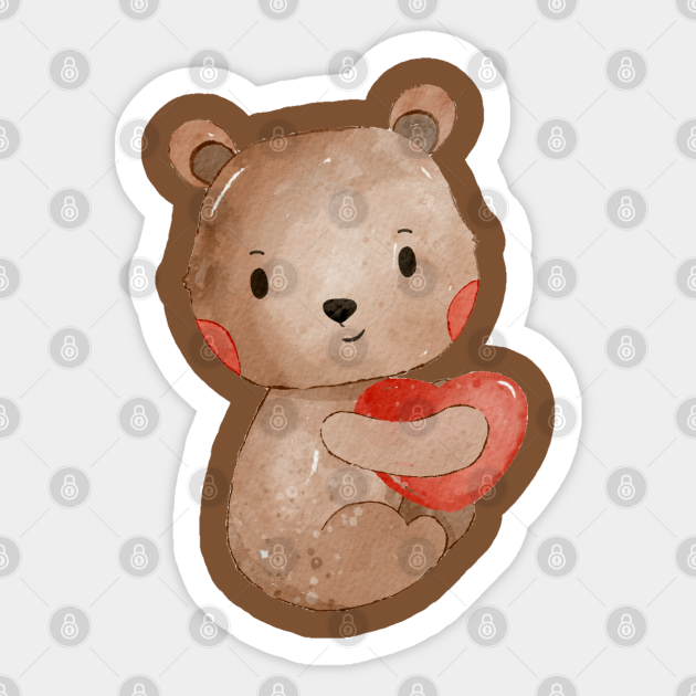 Cute Valentines Day Teddy Bear - Valentines Day - Sticker | TeePublic