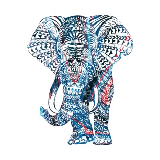 Intricate Asian Elephant Colorful Illustration T-Shirt