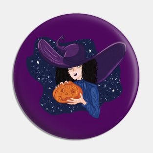 Pumpkin Witch Pin