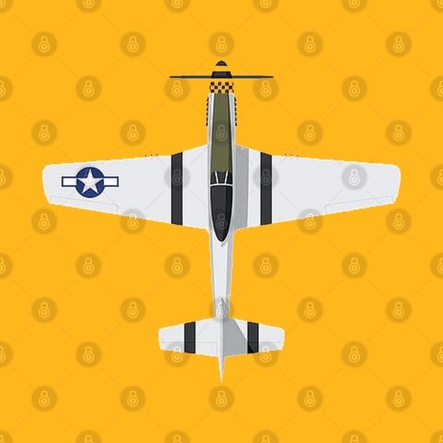 P51 Mustang 2D plane by Cloutshop