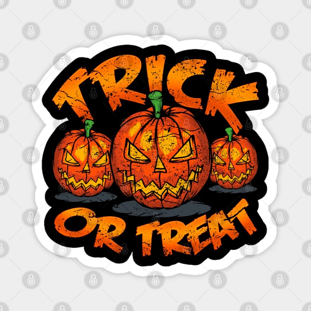 Halloween Trick or Treat Pumpkins Magnet by RockabillyM